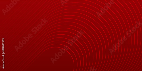 Red abstract background with glowing geometric lines. Modern shiny red gradient diagonal rounded lines  soft good simple art