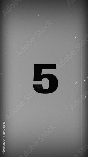 Vertical Vintage Film Countdown 10 to 0 Retro Old Movie Timer in 4K