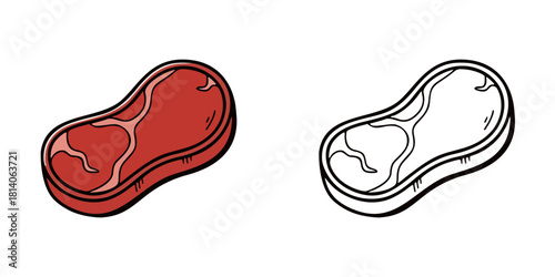 シンプルな肉のアイコンイラスト