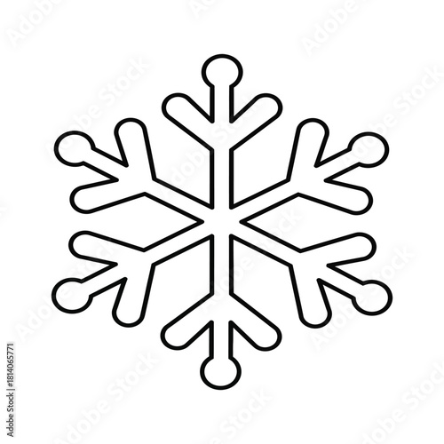 Simple Snowflake Outline Vector
