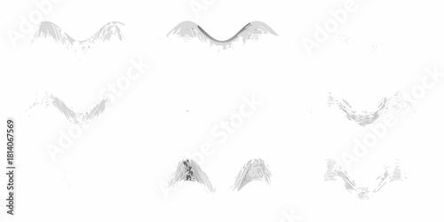 Abstract waveform patterns in grayscale and white