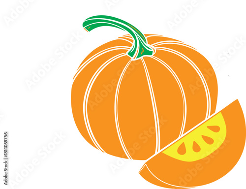 vector pumpkin isolated on white