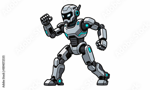 Illustration of a futuristic humanoid robot