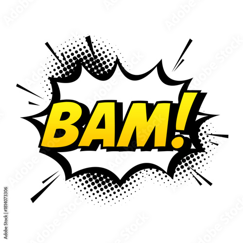 Explosive BAM! Comic Book Style Speech Bubble Illustration