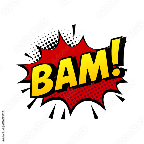 Comic Book Sound Effect 'BAM!' Pop Art Explosion Design