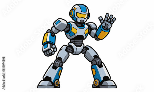 Illustration of a futuristic humanoid robot