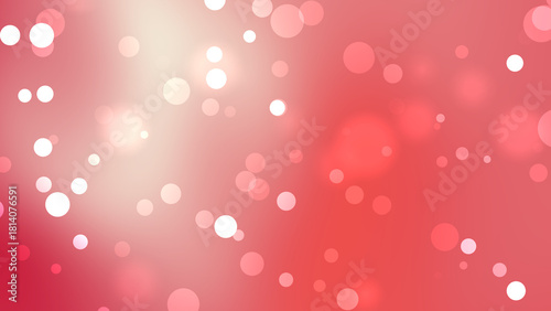 Abstract pink and coral gradient background featuring vibrant festive bokeh light circles.