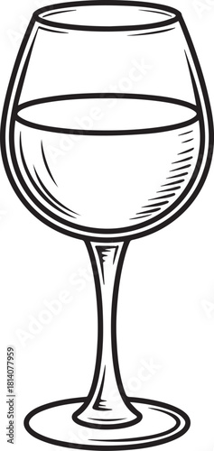 wine glass on white background