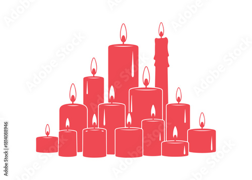vector illustration of a colored candle set

