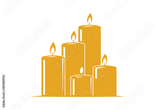 set of colored candles vector and illustration

