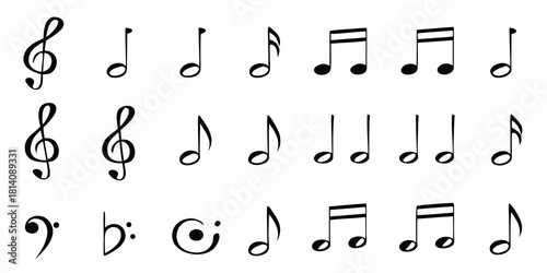 Collection of various musical notes and symbols