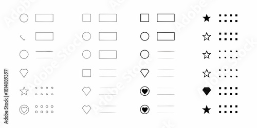 Collection of simple geometric and symbolic icons
