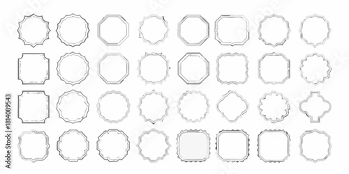 Collection of decorative geometric and organic shaped frames