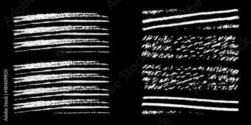 Wallpaper Mural White chalk strokes and textures on black background Torontodigital.ca