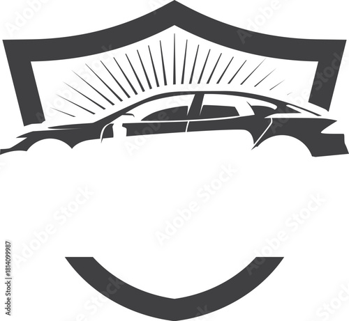 Bridge Shield Road Safety Logo Design Template Icon Vector