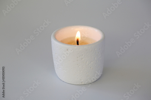 Wallpaper Mural White ceramic scented candle burning Torontodigital.ca