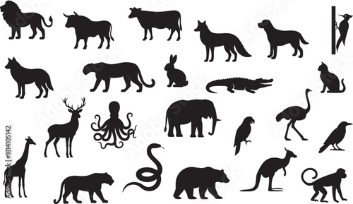 set of animals silhouettes