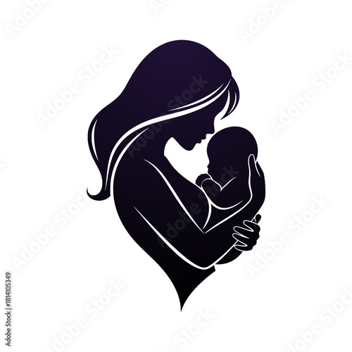 Mother and Child Silhouette A Tender Embrace of Maternal Love and Infant Care