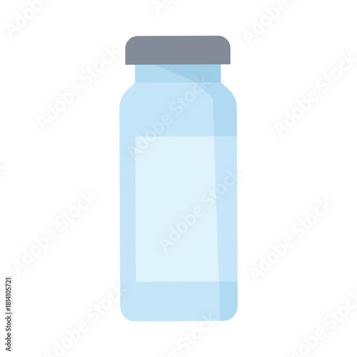 Minimal flat design of an isolated medical vaccine vial on a white background vector illustration