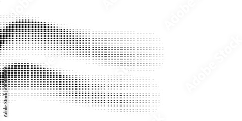 Grunge halftone gradient background. Faded grit noise texture. White and black sand wallpaper. Retro pixelated backdrop. Anime or manga style comic overlay. Vector graphic design textured template