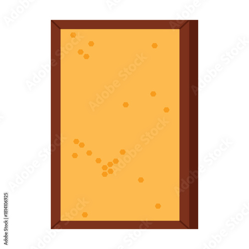 Simple isolated honeycomb frame used in beekeeping and honey production vector illustration