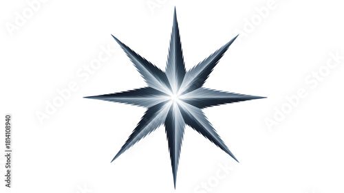 Eight pointed starburst light effect isolated on transparent background