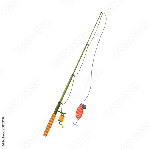 A vibrant image of a fishing rod with a reel and colorful lure, perfect for passionate anglers who love the sport