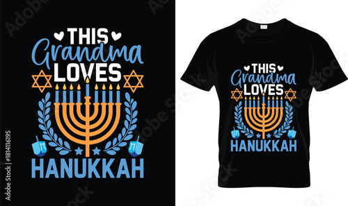This Grandma Loves Hanukkah T-Shirt – Cute Menorah Jewish Holiday Family Gift Tee