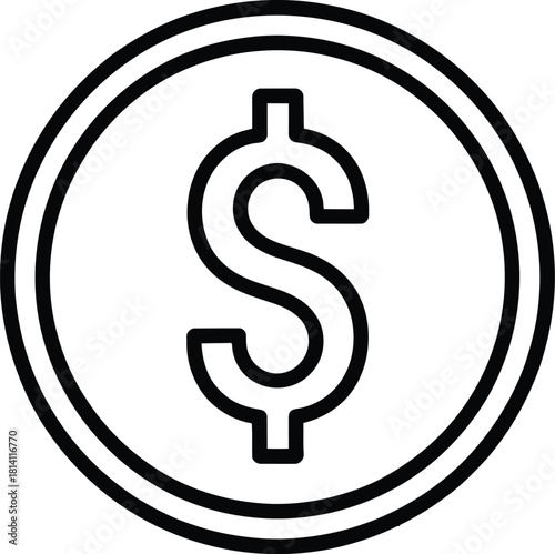 American dollar coin symbol of wealth and currency