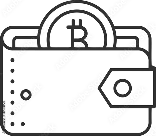 Bitcoin wallet icon for online payment transactions