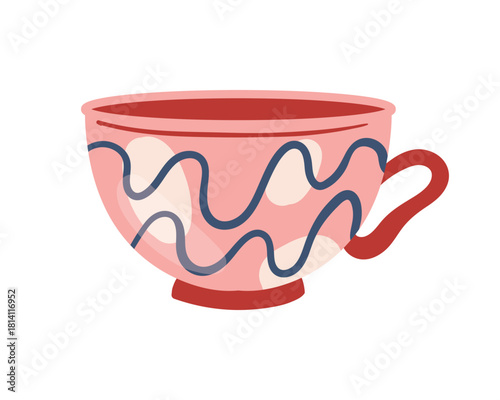 A chic and stylish tea cup featuring vibrant colorful patterns, perfect for enthusiastic tea lovers and avid collectors