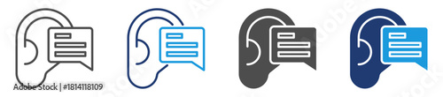 listening icon sheet with multiple style