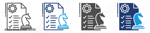 strategic planning  icon sheet with multiple style