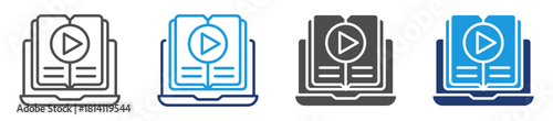 online courses  icon sheet with multiple style