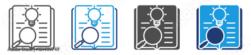 sources of knowledge  icon sheet with multiple style