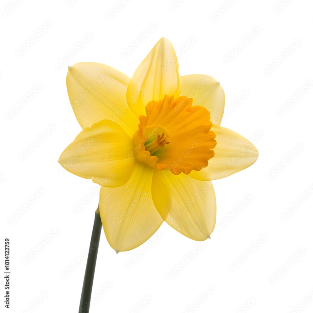 Fototapeta premium yellow daffodil isolated on white