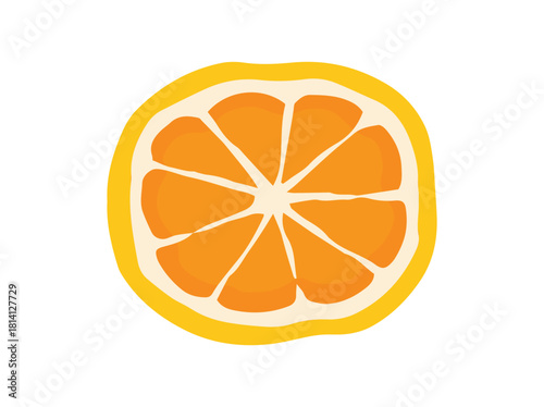 Ripe Orange Fruit Slice Illustration
