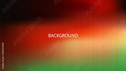 Vibrant abstract background with a red, orange, and green gradient and fine vertical lines.