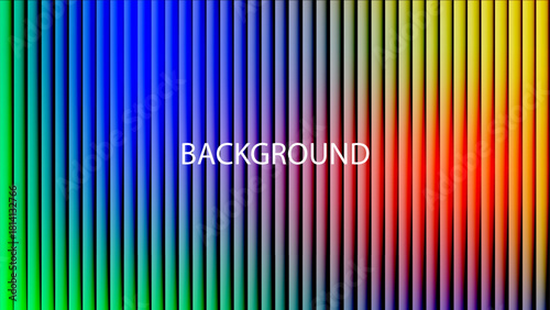 Abstract background with a vibrant rainbow gradient and vertical 3D stripes.