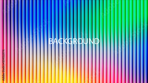Colorful abstract background with vertical 3D rainbow gradient stripes and central text.