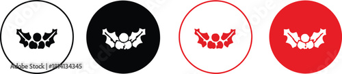Holly Leaves and Berries Icon Set | Circular Buttons and Badges in Multiple Color Styles
