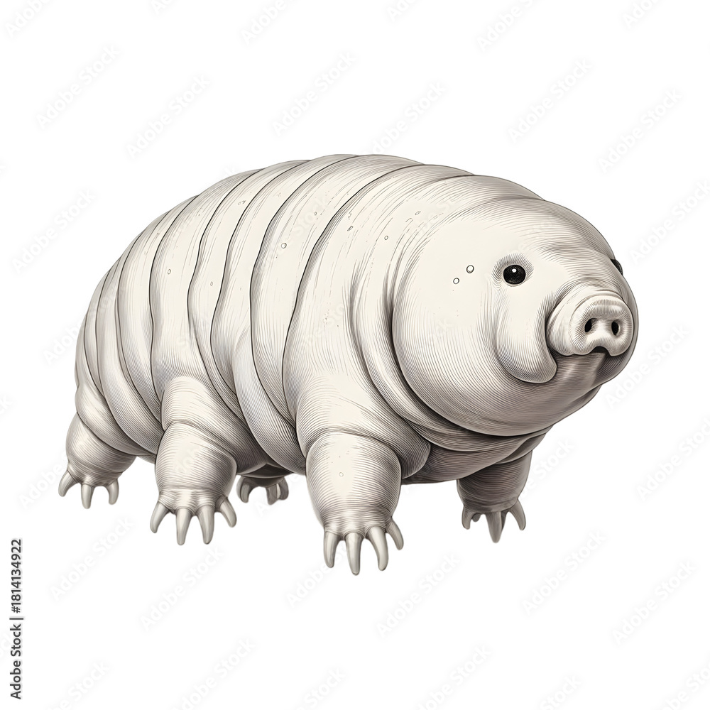 Fototapeta premium Detailed illustration of a water bear, also known as a tardigrade.