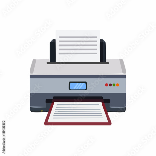 Fax, imprimante en gros plan ,isolé sur fond blanc