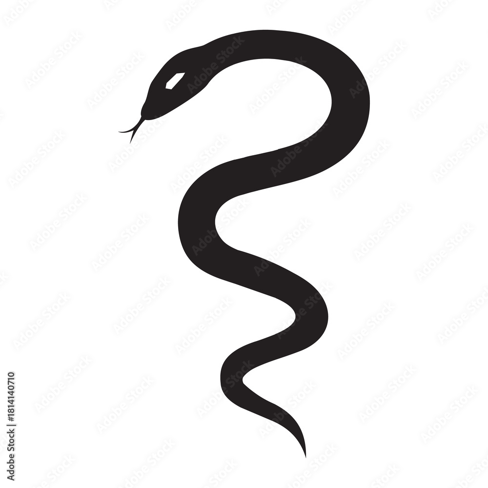 Naklejka premium Snake icon, serpent silhouette symbol representing danger, wildlife, poison, reptile identity, and nature warning illustrations