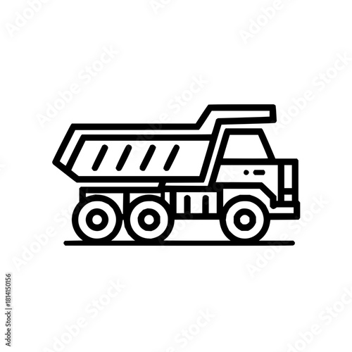 Dump truck vector icon construction vehicle heavy equipment transportation cargo truck tipper truck construction site design