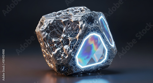 Deconstructed Silver Crystal Tetrahedron