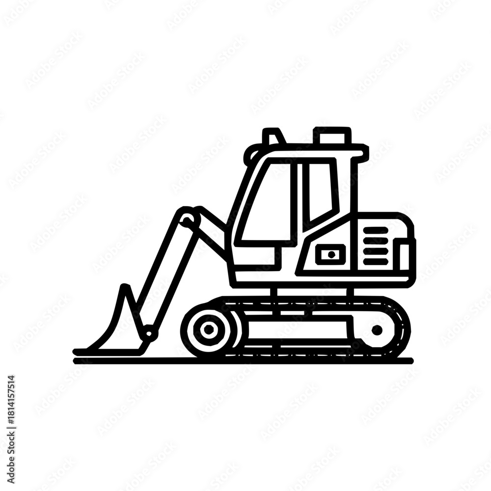 Naklejka premium Vector digger, excavator and loader