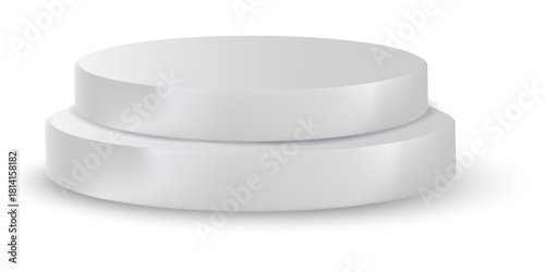 Empty stage. White podium with a transparent background.