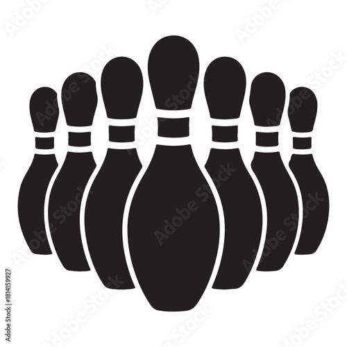 Classic Bowling Pins Icon set vector silhouette