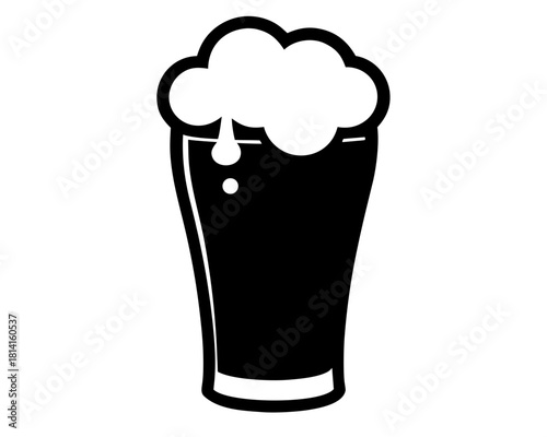 a glass of beer  black silhouette vector,beer  mug icon, glass icon vector